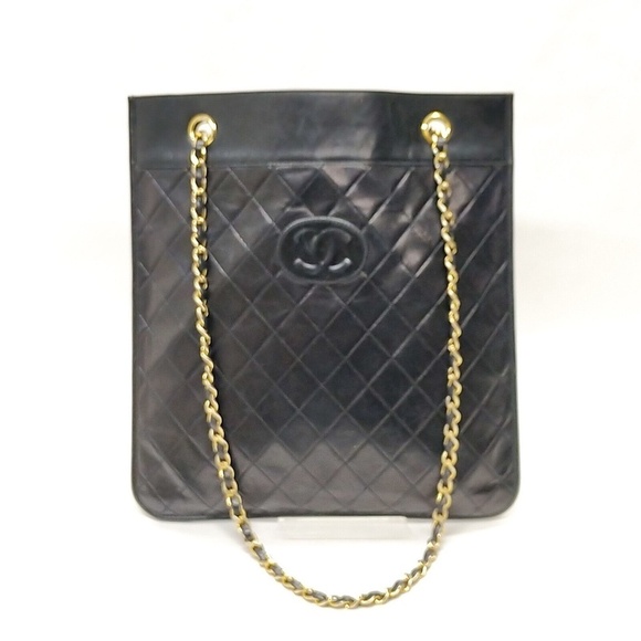 CHANEL Handbags - Chanel Black Lamb Skin Hand Bag